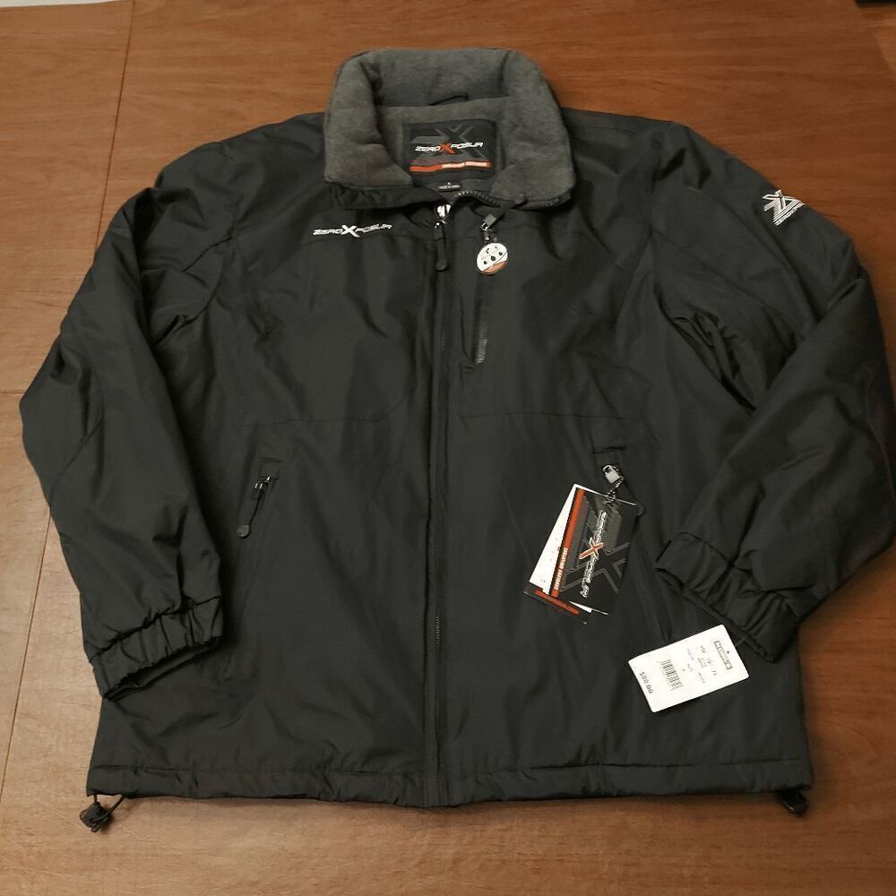 ZeroXposur Water Repellent Full Zip Jacket With Hood Black Grey Men's Size L